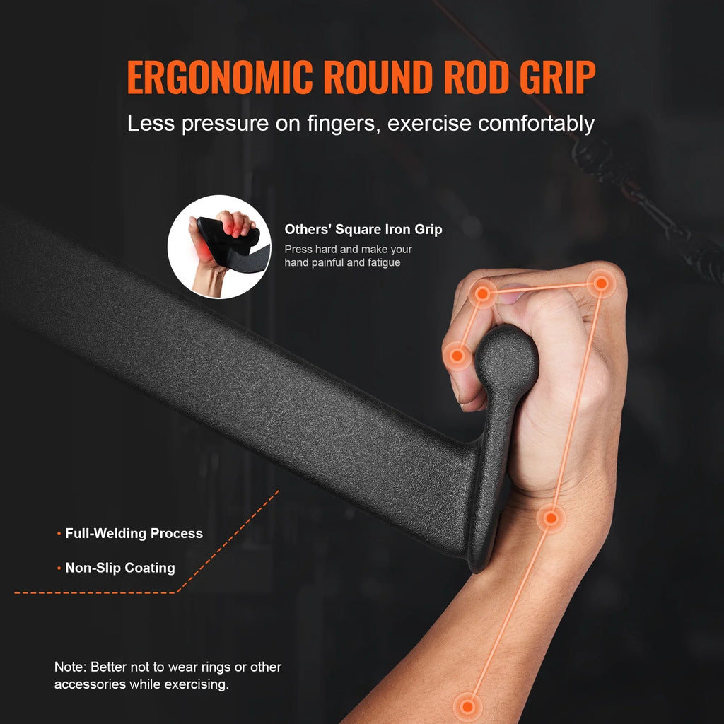LAT Pulldown Accessory, Rowing V-Bar for Cable Machines, Rubber Grip Tricep Bar, Enhances Back Muscle Strength, Ideal for Bicep Curls and Lat Exercises in Home Gyms