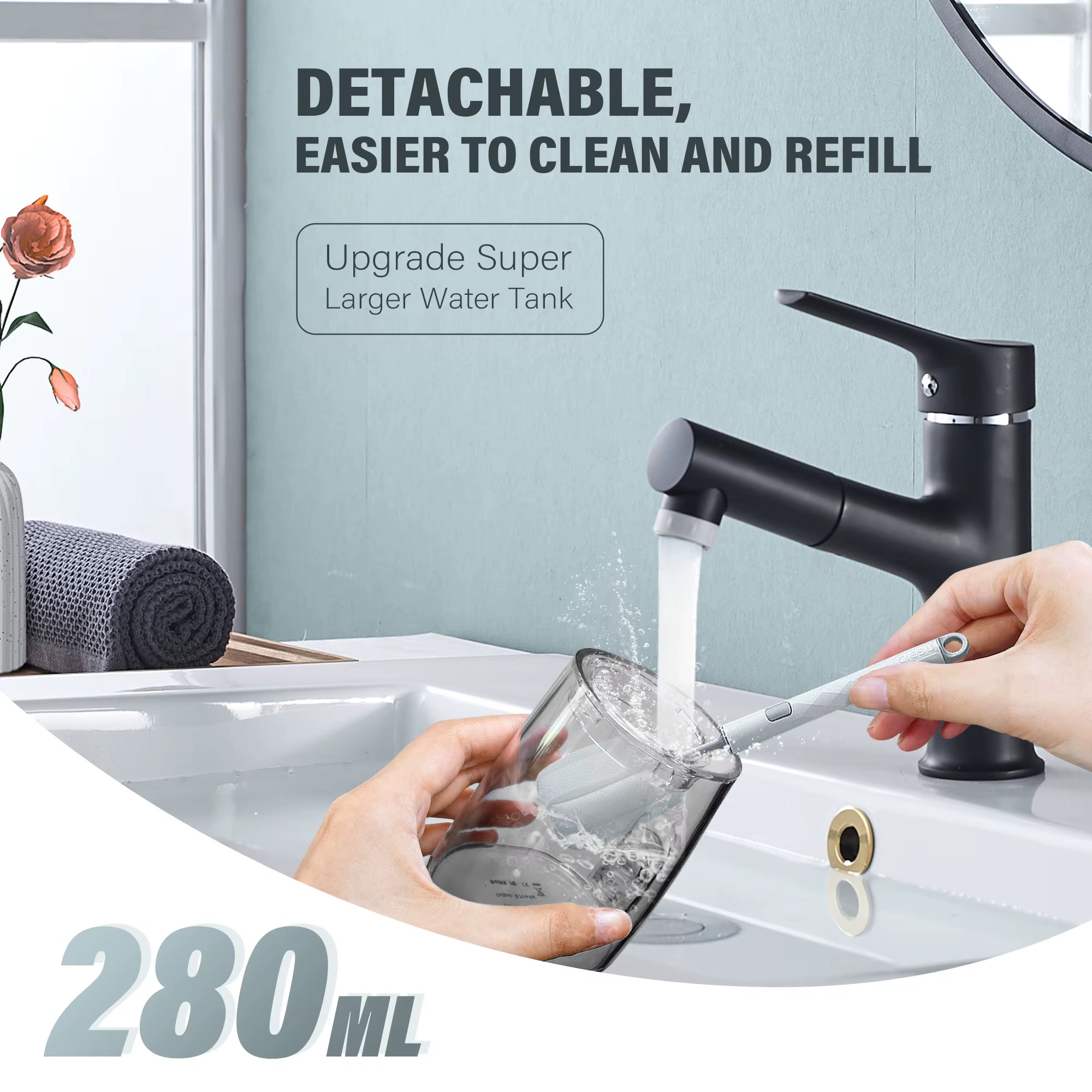 Dental Oral Irrigator Water Flosser Thread Teeth Pick Mouth Washing Machine 4 Nozzels 4 Modes Magnetic Rechargeable