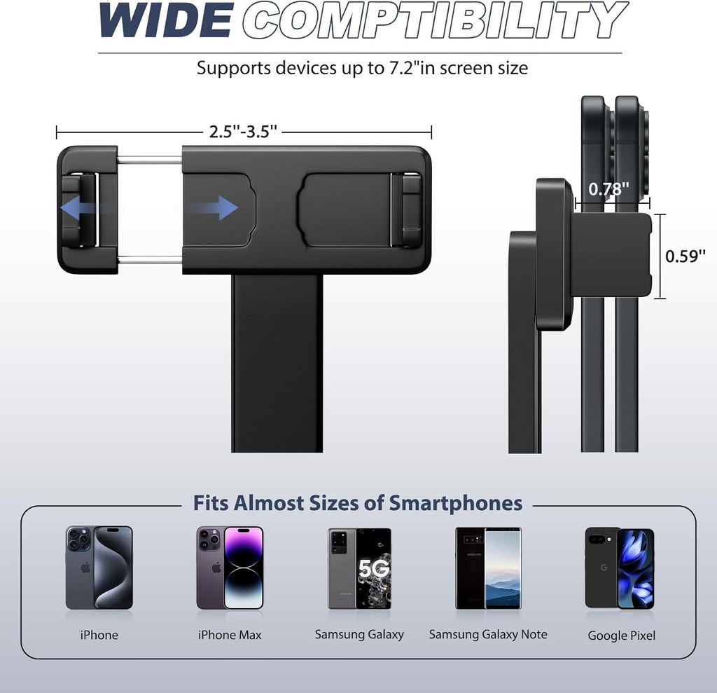 62" Phone Tripod & Selfie Stick for Golf Training, Extendable Cell Phone Tripod