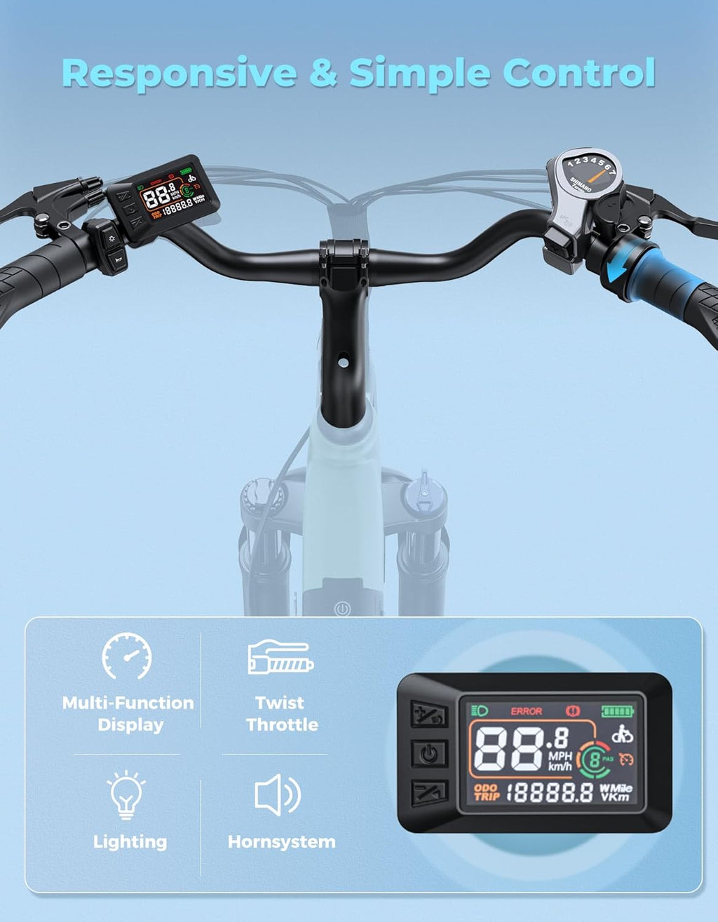 YC1/ST 26" Electric Bike, 750W Peak Motor, Step-Through Ebike for Adults, 360WH Removable Battery, up to 40Miles, Max 23MPH Urban Commuter E-Bike, 7 Speeds & Front Suspension
