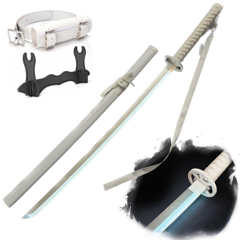Light up Bleach Anime Sode No Shirayuki Sword - 40 Inches Plastic Anime Cosplay Prop with Sageo Belt & Stand